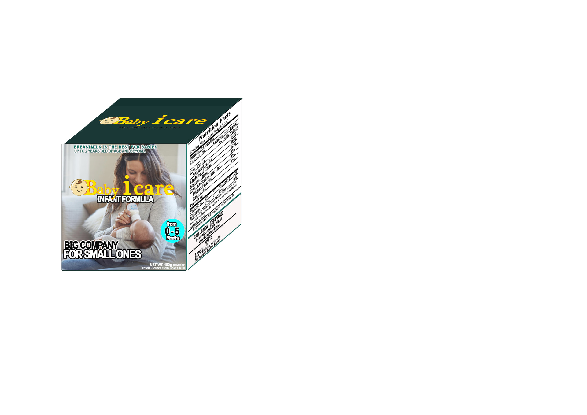 Baby iCare infant formula box packaging mockup