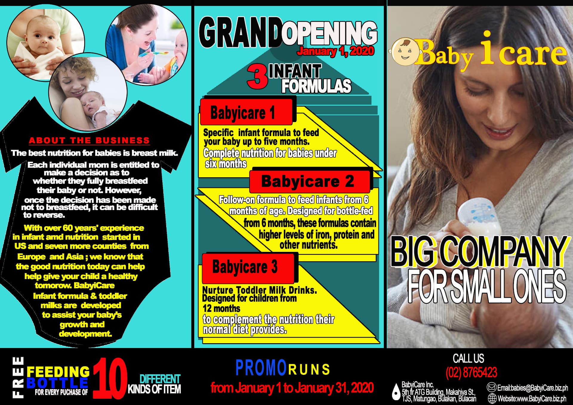 Baby iCare product-focused promotional poster extending the brand identity